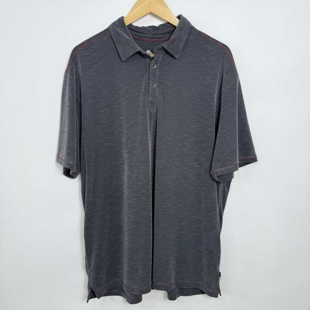 Tommy Bahama Polo Shirt Mens XL‎ Gray Tencel Blend Performance Casual Golf